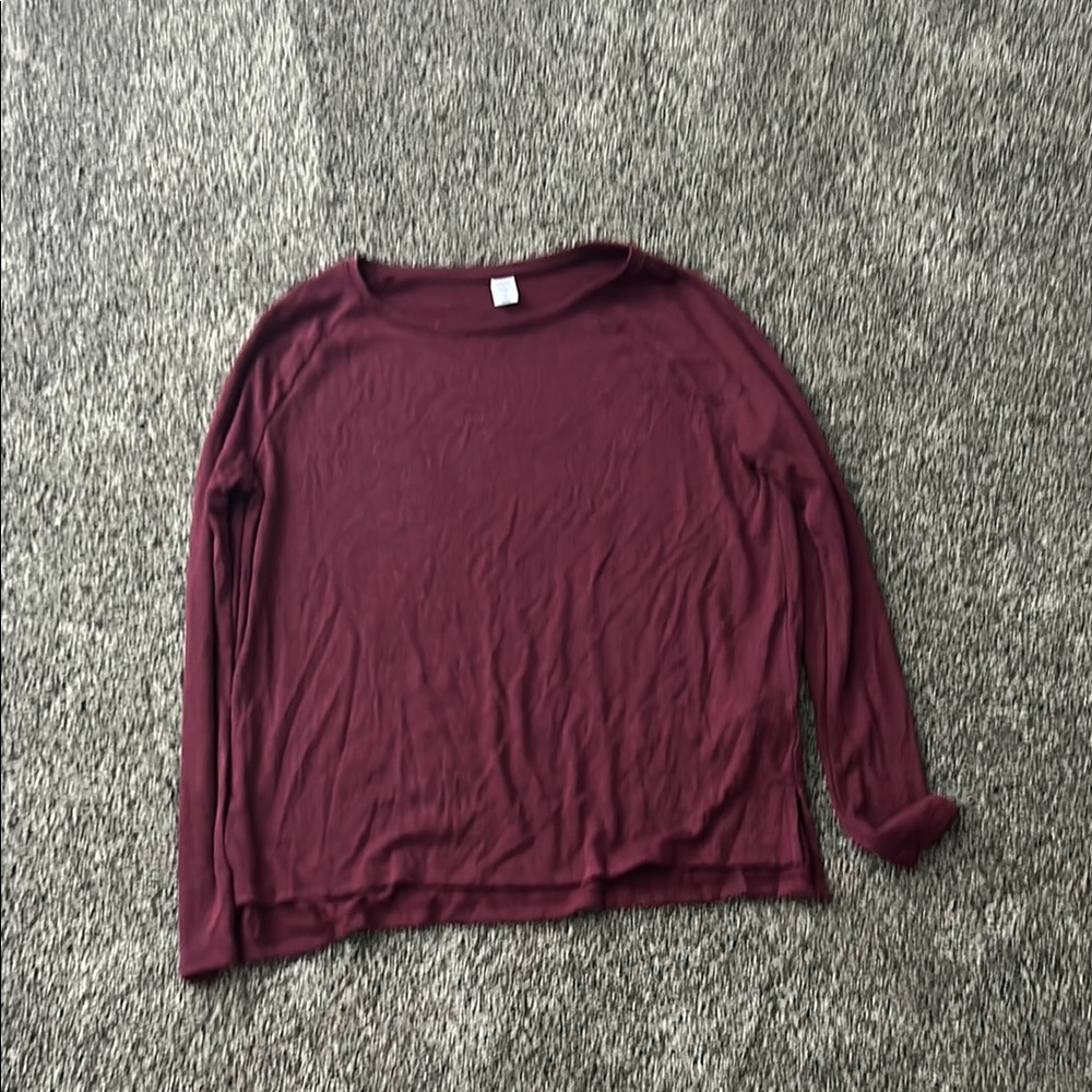 Old Navy Women's Long Sleeve Maroon Top